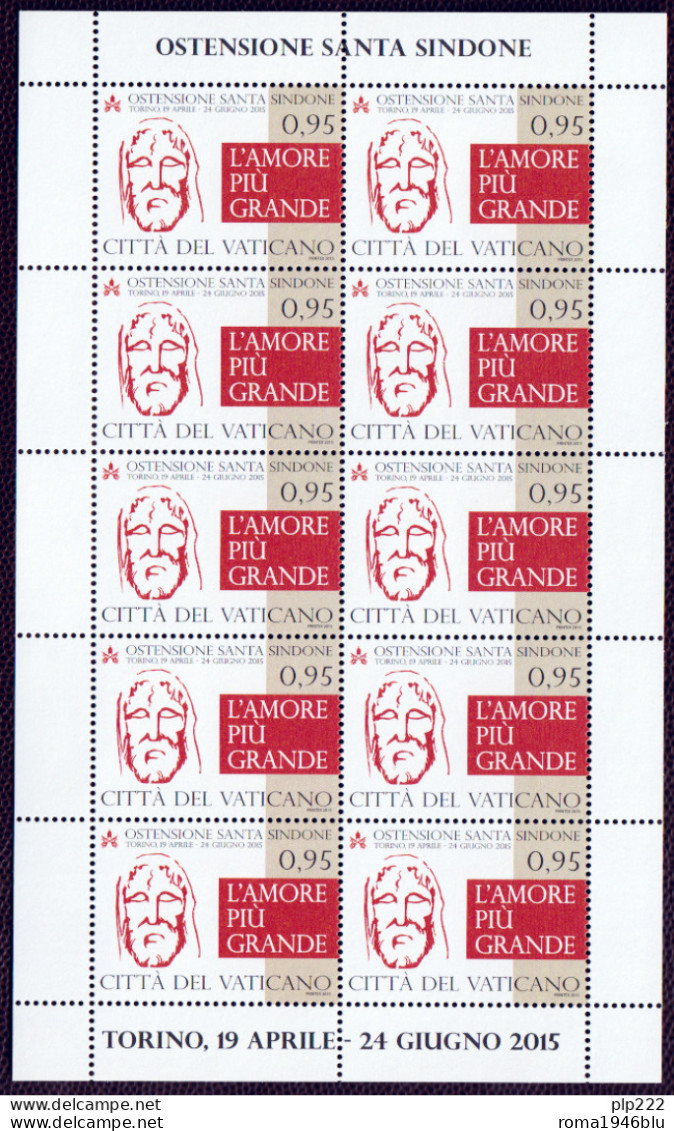 Vaticano 2015 Sass. 1681 Minifoglio Da 10 **/MNH VF - Blocchi E Foglietti