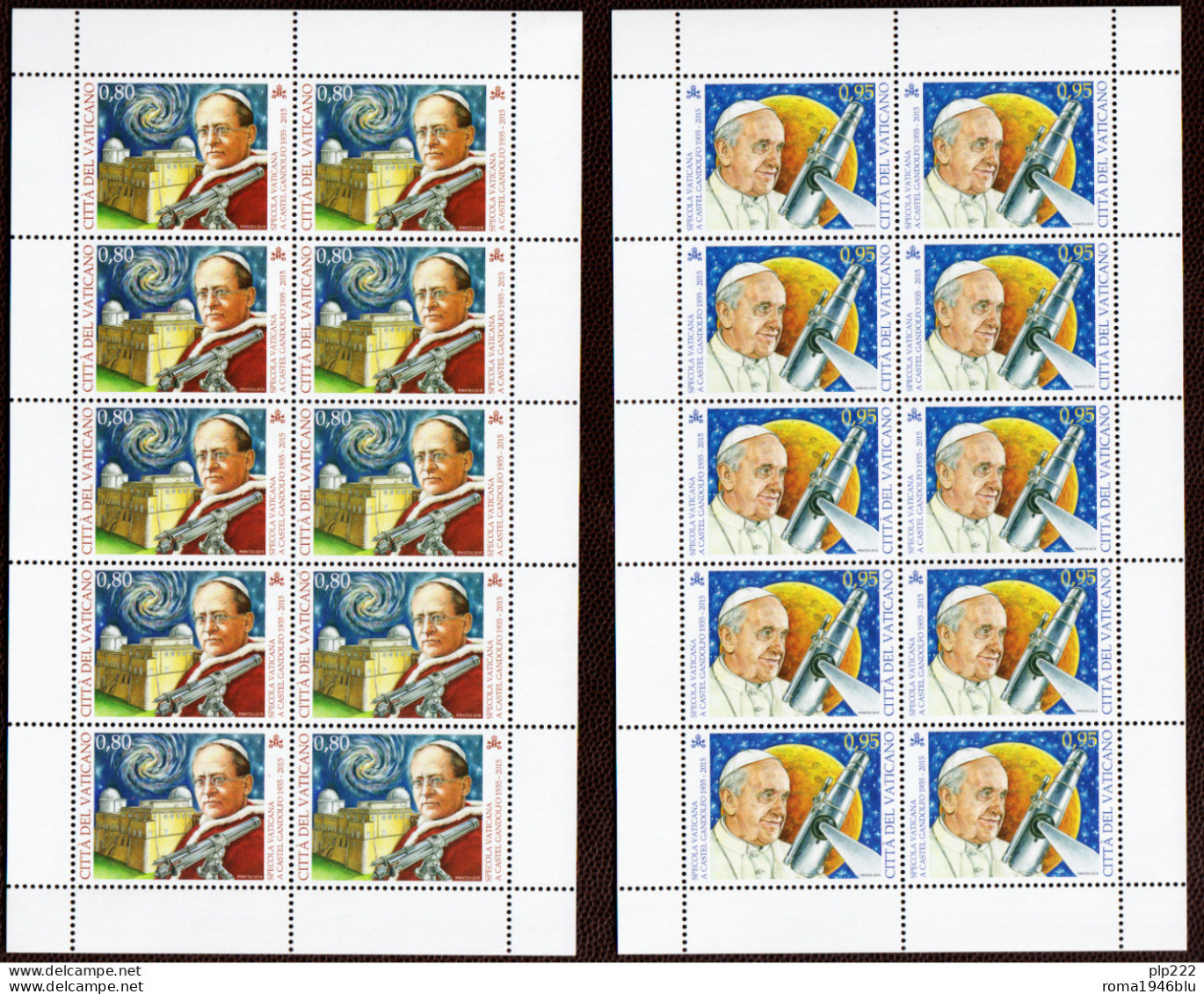 Vaticano 2015 Sass. 1705/06 Minifoglio Da 10 **/MNH VF - Blocks & Sheetlets & Panes