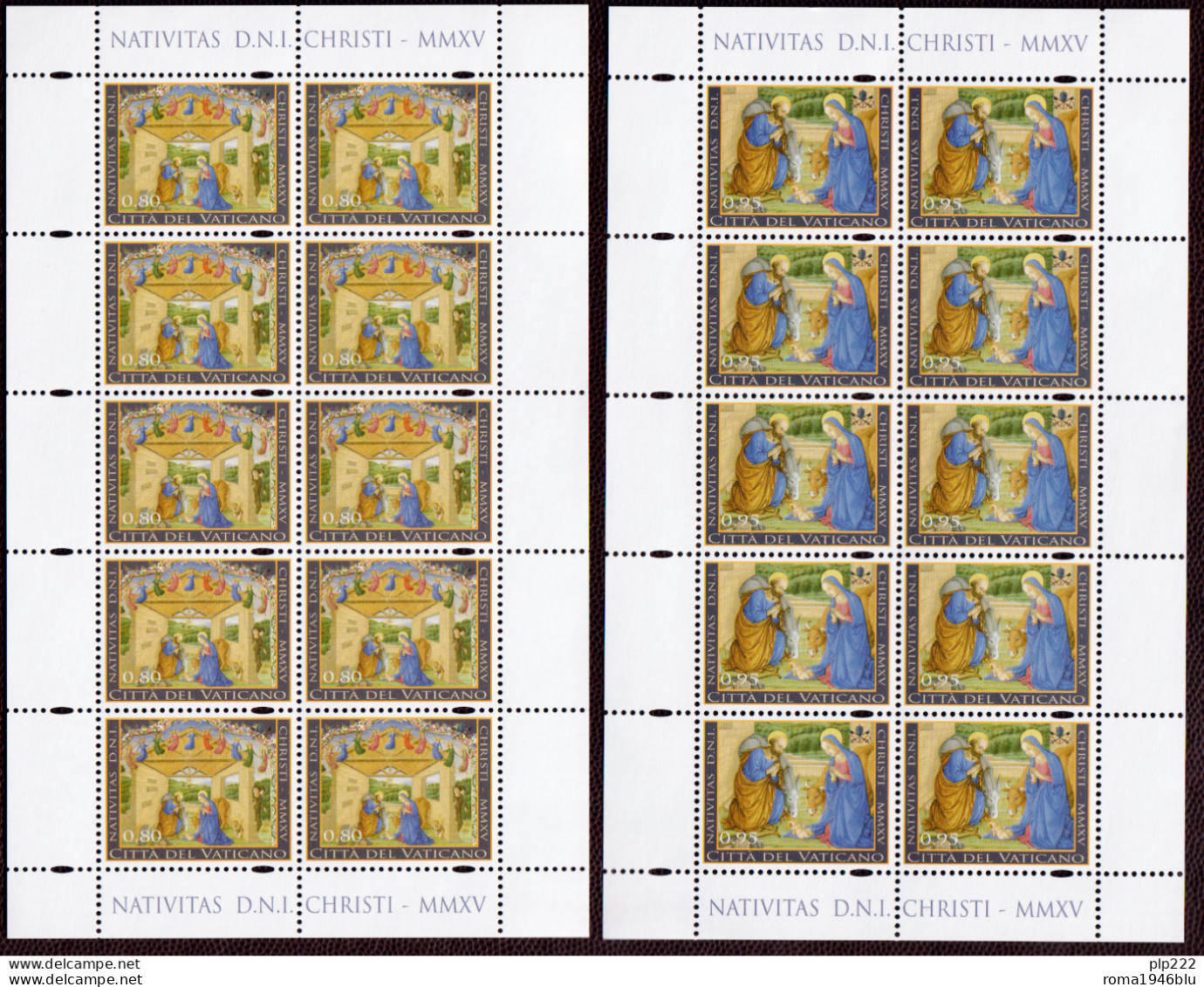 Vaticano 2015 Sass. 1701/02 Minifoglio Da 10 **/MNH VF - Blocs & Hojas