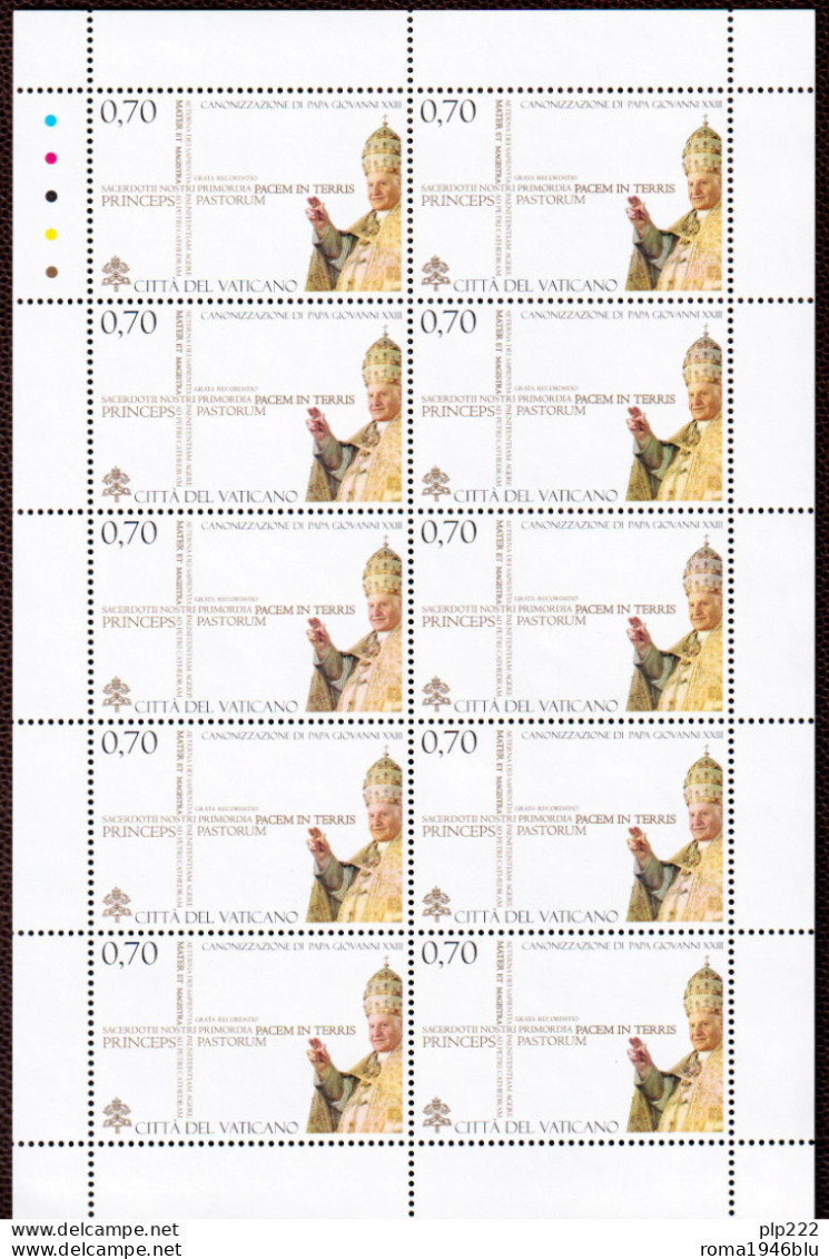 Vaticano 2014 Sass. 1642 Minifoglio Da 10 **/MNH VF - Blokken & Velletjes