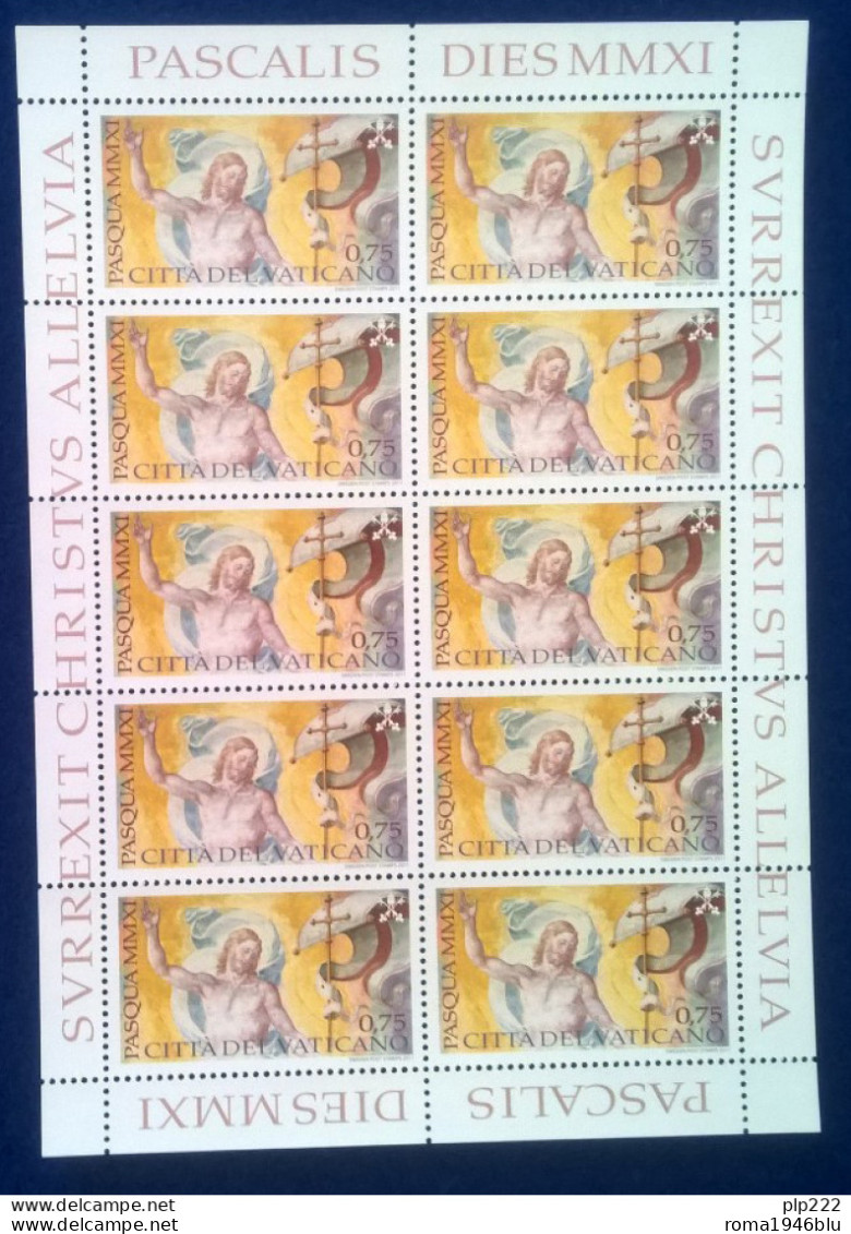 Vaticano 2011 Sass. 1545 Minifoglio Da 10 **/MNH VF - Blocchi E Foglietti