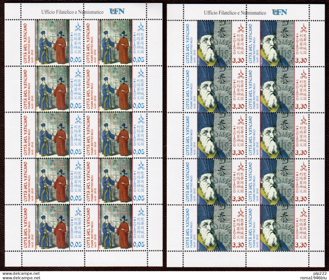 Vaticano 2010 Sass. 1525/26 Minifoglio Da 10 **/MNH VF - Blocks & Sheetlets & Panes