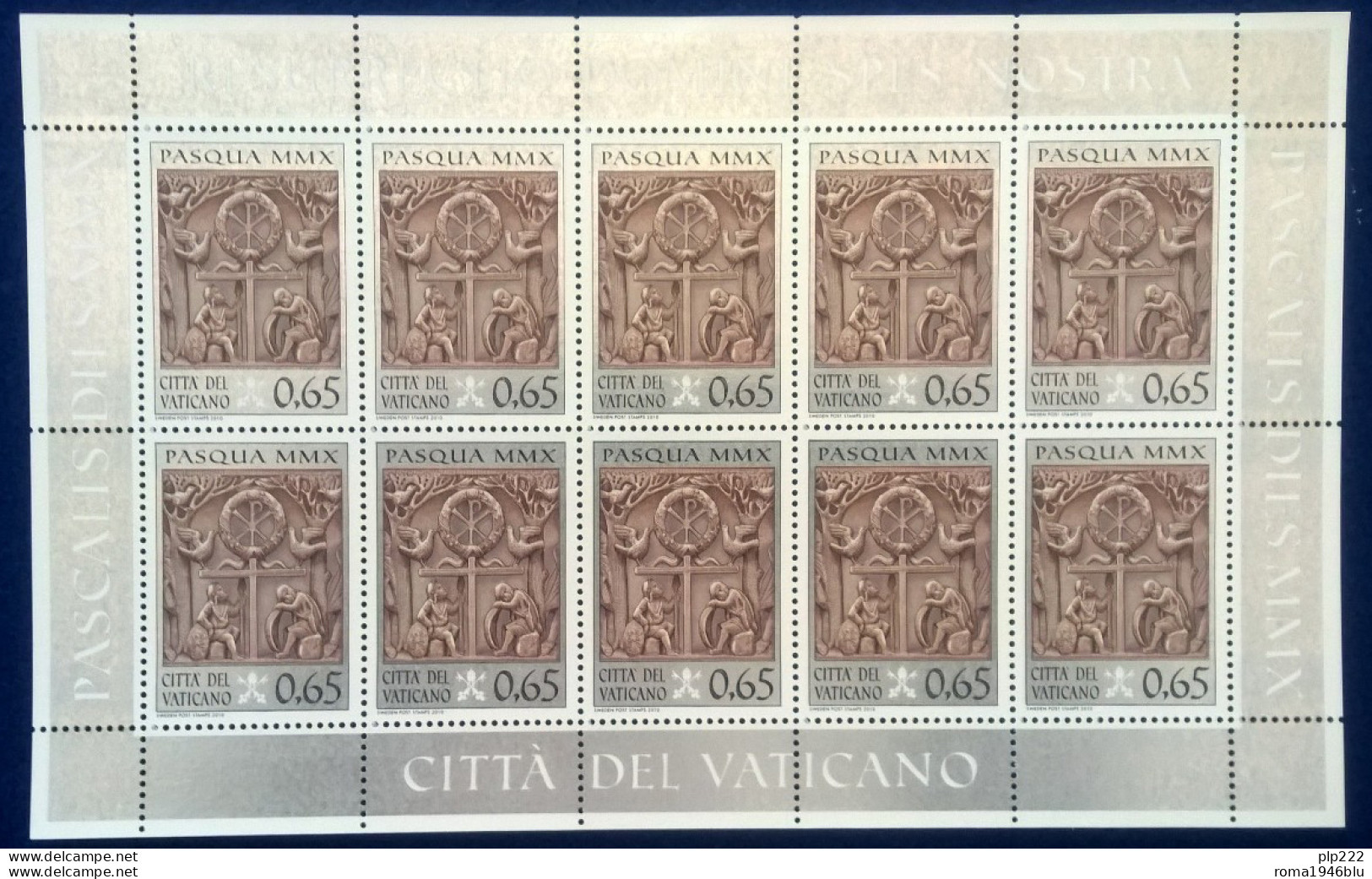 Vaticano 2010 Sass. 1520 Minifoglio Da 10 **/MNH VF - Blocks & Sheetlets & Panes