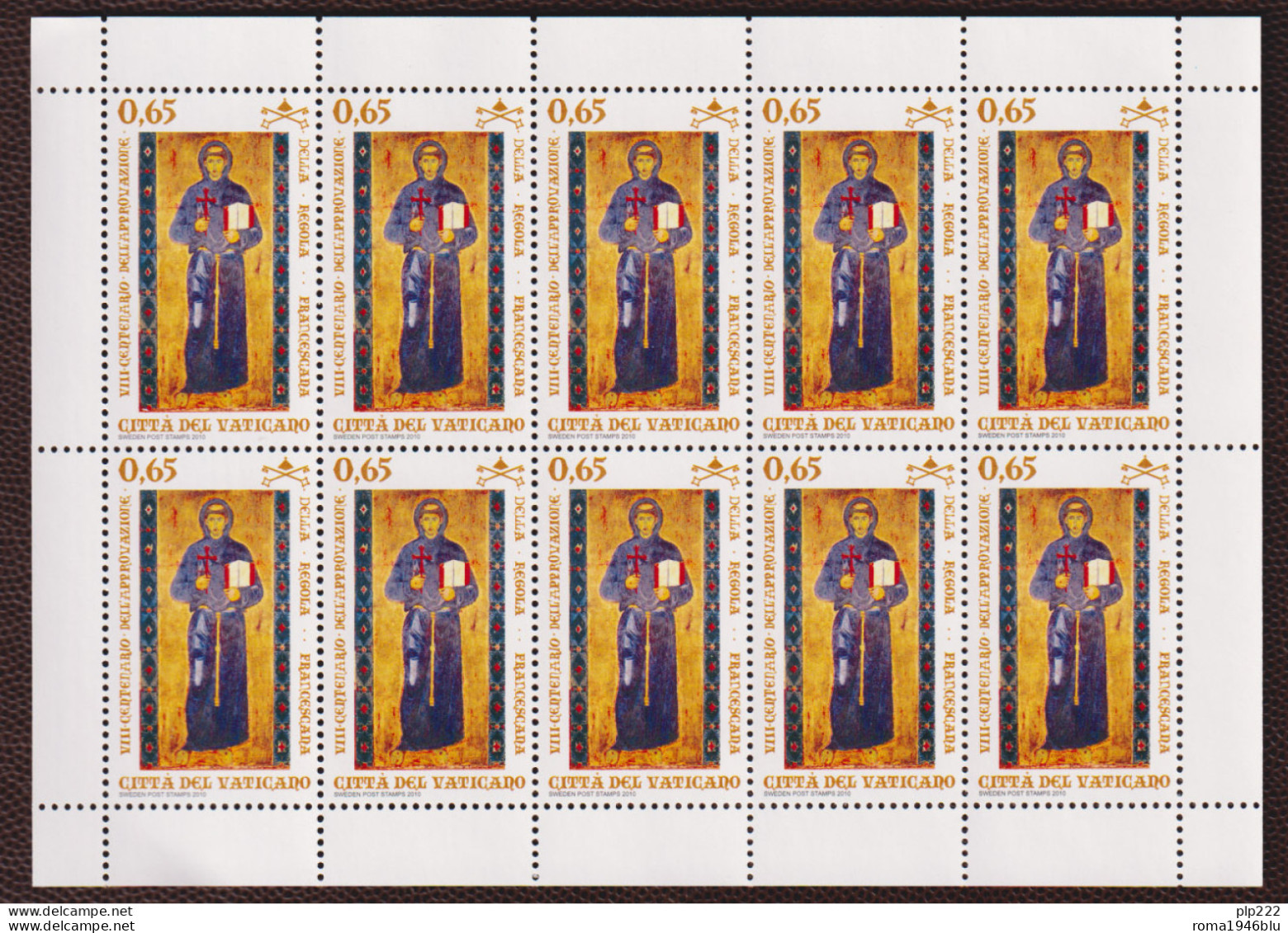 Vaticano 2010 Sass. 1540 Minifoglio Da 10 **/MNH VF - Blocs & Hojas