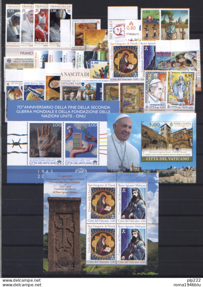 Vaticano 2015 Annata Completissima / Super Complete Year MNH/** VF - Années Complètes