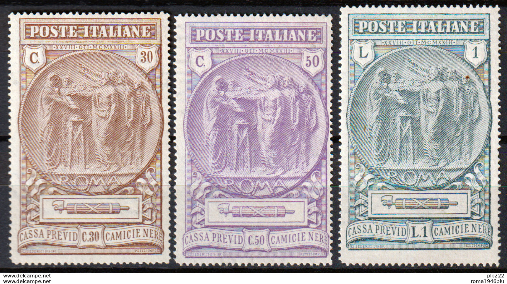 Italia Regno 1923 Sass.147/49 **/MNH VF/F - Mint/hinged