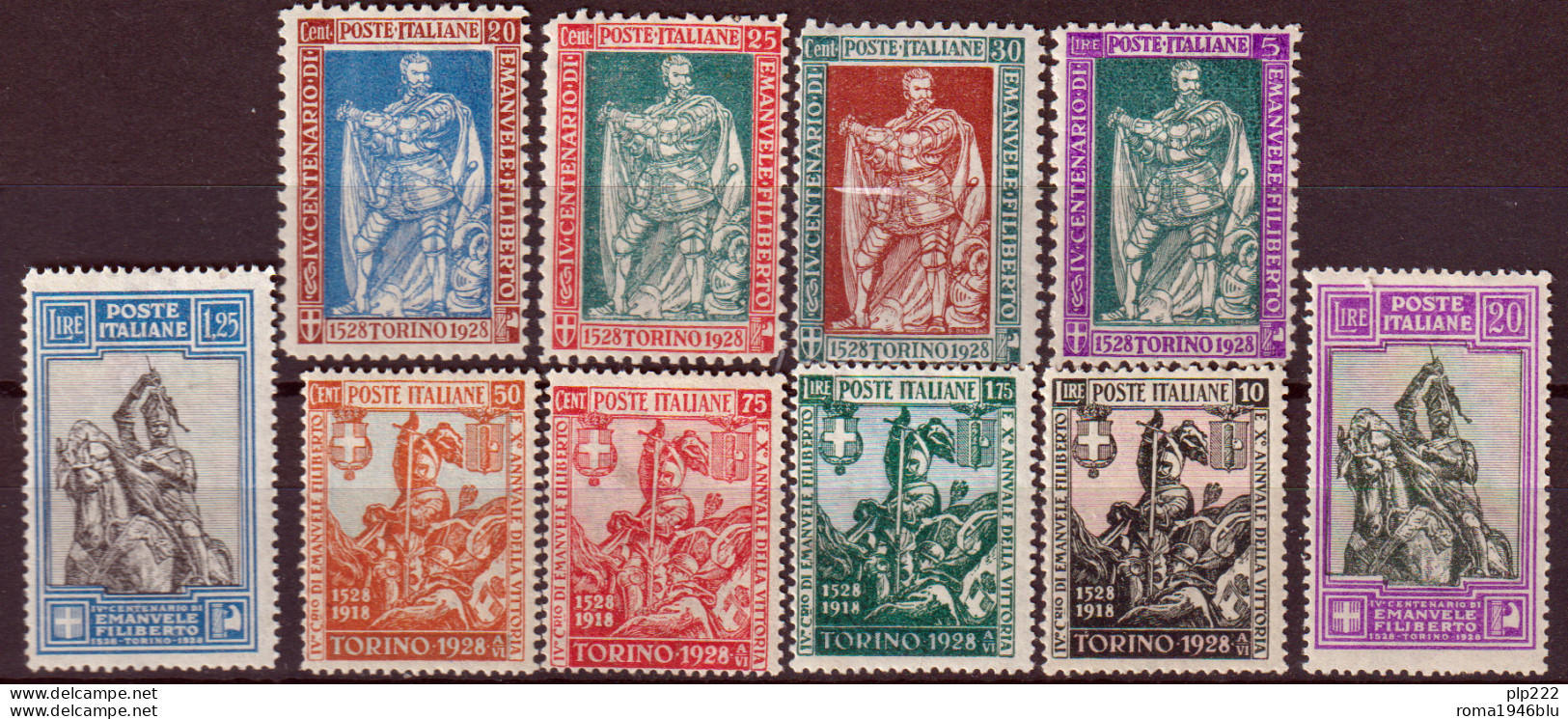 Italia Regno 1928 Em.Filiberto 10 Val. Sass.S49 **/MNH VF/F - Neufs