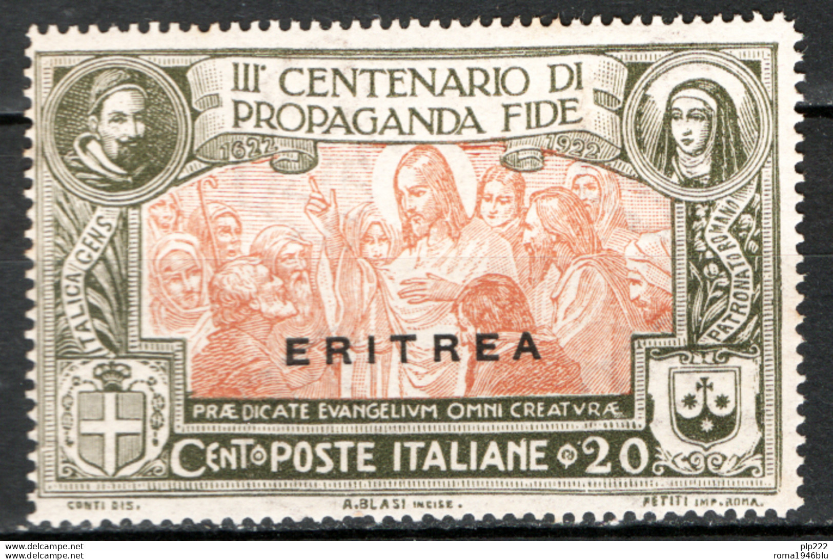 Eritrea 1923 Sass.1a Ritocco **/MNH VF/F - Eritrea