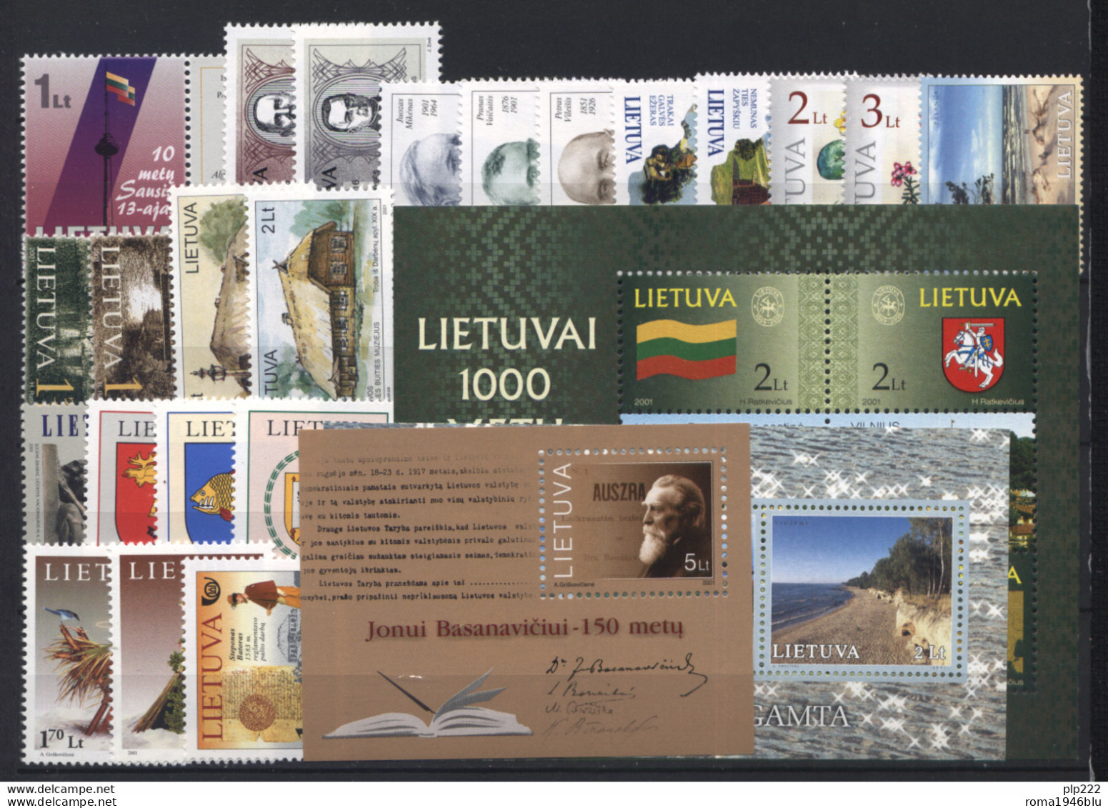 Lituania 2001 Annata Completa / Complete Year Set **/MNH VF - Lithuania