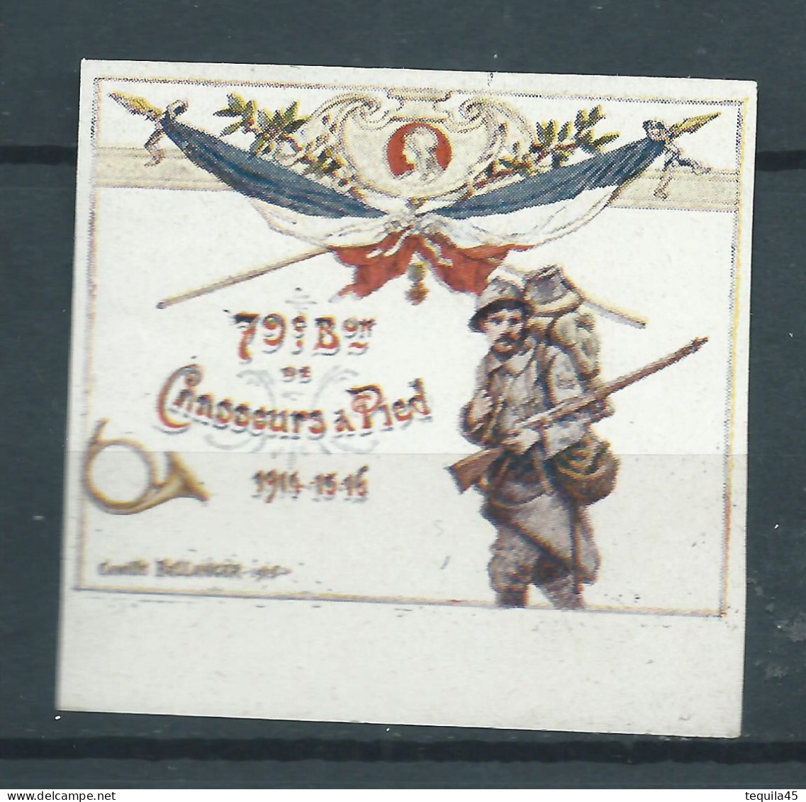 Rare : Belle Vignette DELANDRE - France - 79 éme Bataillon Chasseurs à Pied - 1914 -18 WWI WW1 Poster Stamp - Erinnophilie