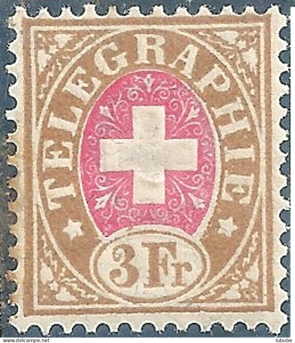 Telegrafenmarke 18, 3 Fr.hellbraun/rosa  **       1881 - Telegraafzegels