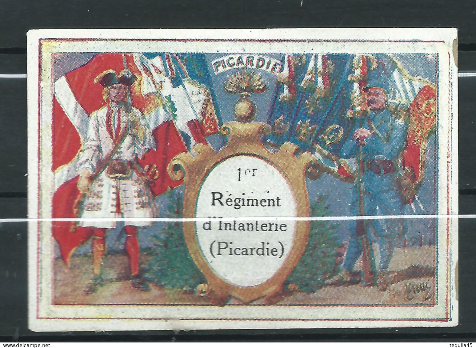 Rare : Belle Vignette DELANDRE - France 1er Régt D'infanterie De Ligne - 1914 -18 WWI WW1 Poster Stamp - Erinnofilie