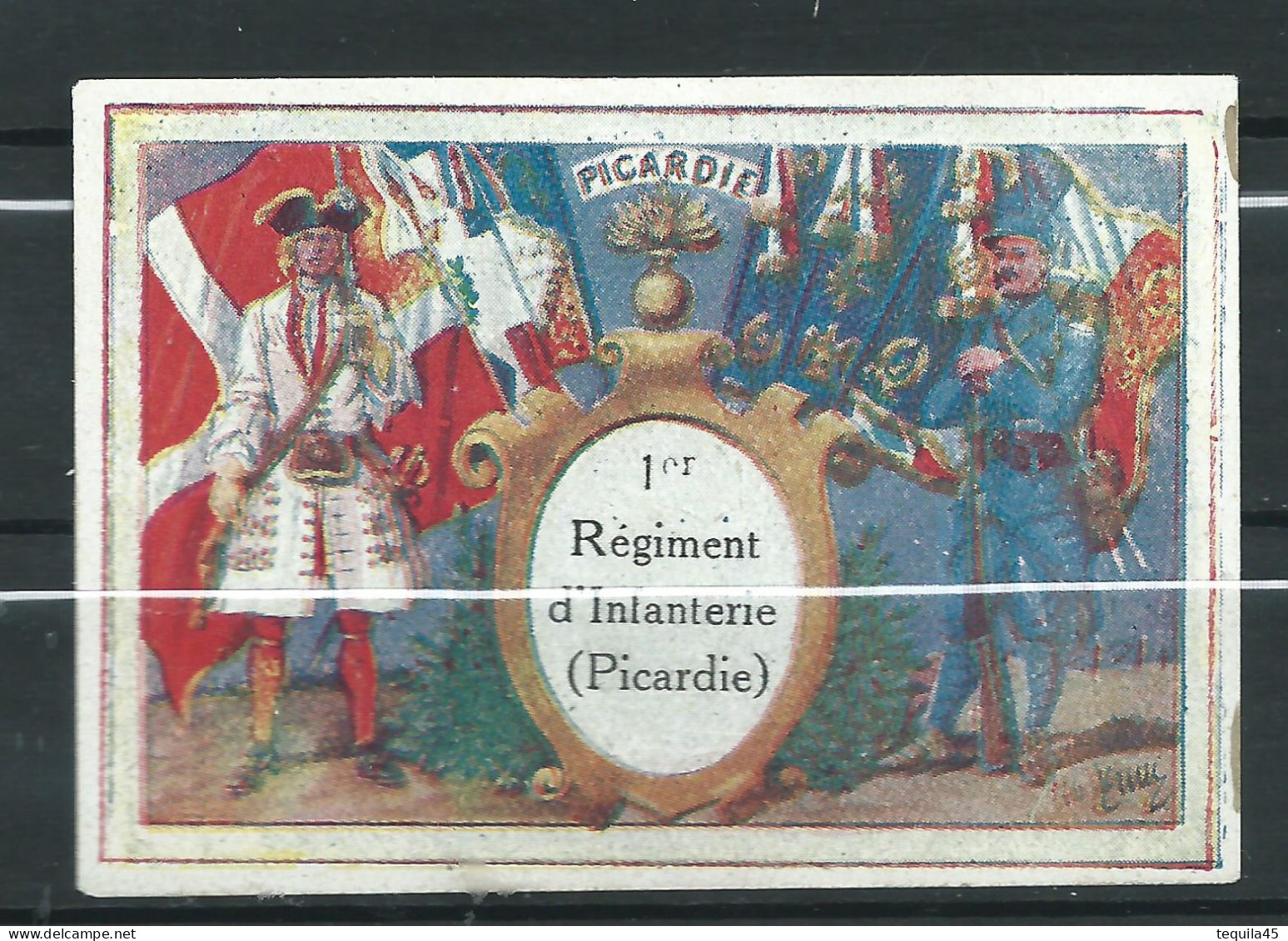 Rare : Belle Vignette DELANDRE - France 1er Régt D'infanterie De Ligne - 1914 -18 WWI WW1 Poster Stamp - Erinnophilie