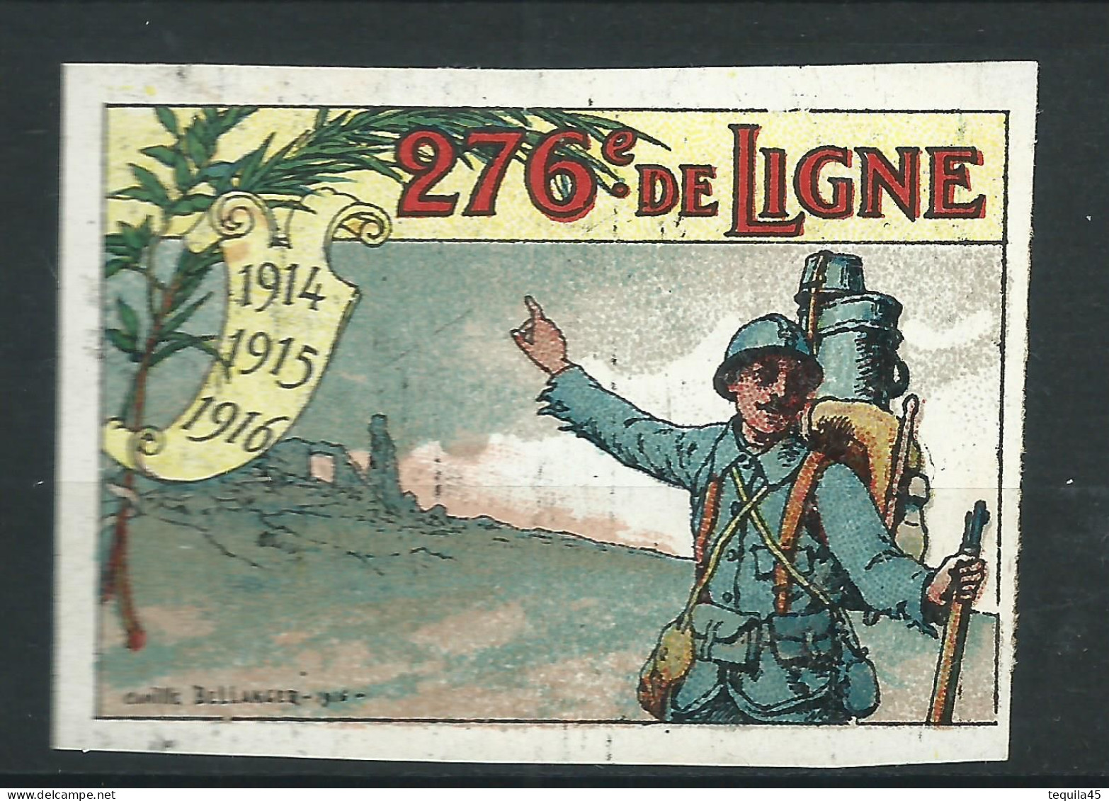 Rare : Belle Vignette DELANDRE - France 270 éme Régt D'infanterie De Ligne - 1914 -18 WWI WW1 Poster Stamp - Erinnophilie