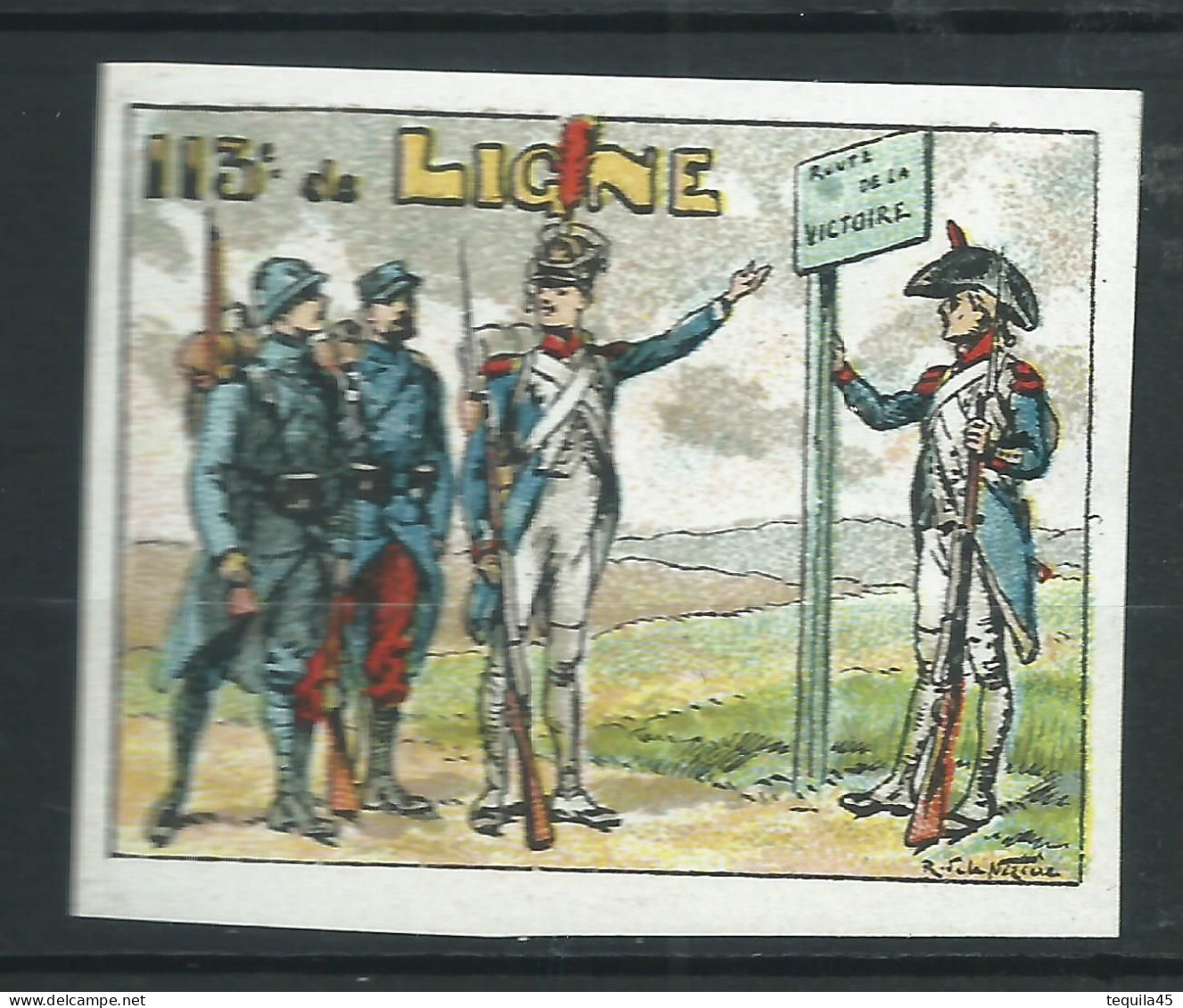 Rare : Belle Vignette DELANDRE - France 113 éme Régt D'infanterie De Ligne - 1914 -18 WWI WW1 Poster Stamp - Erinnophilie