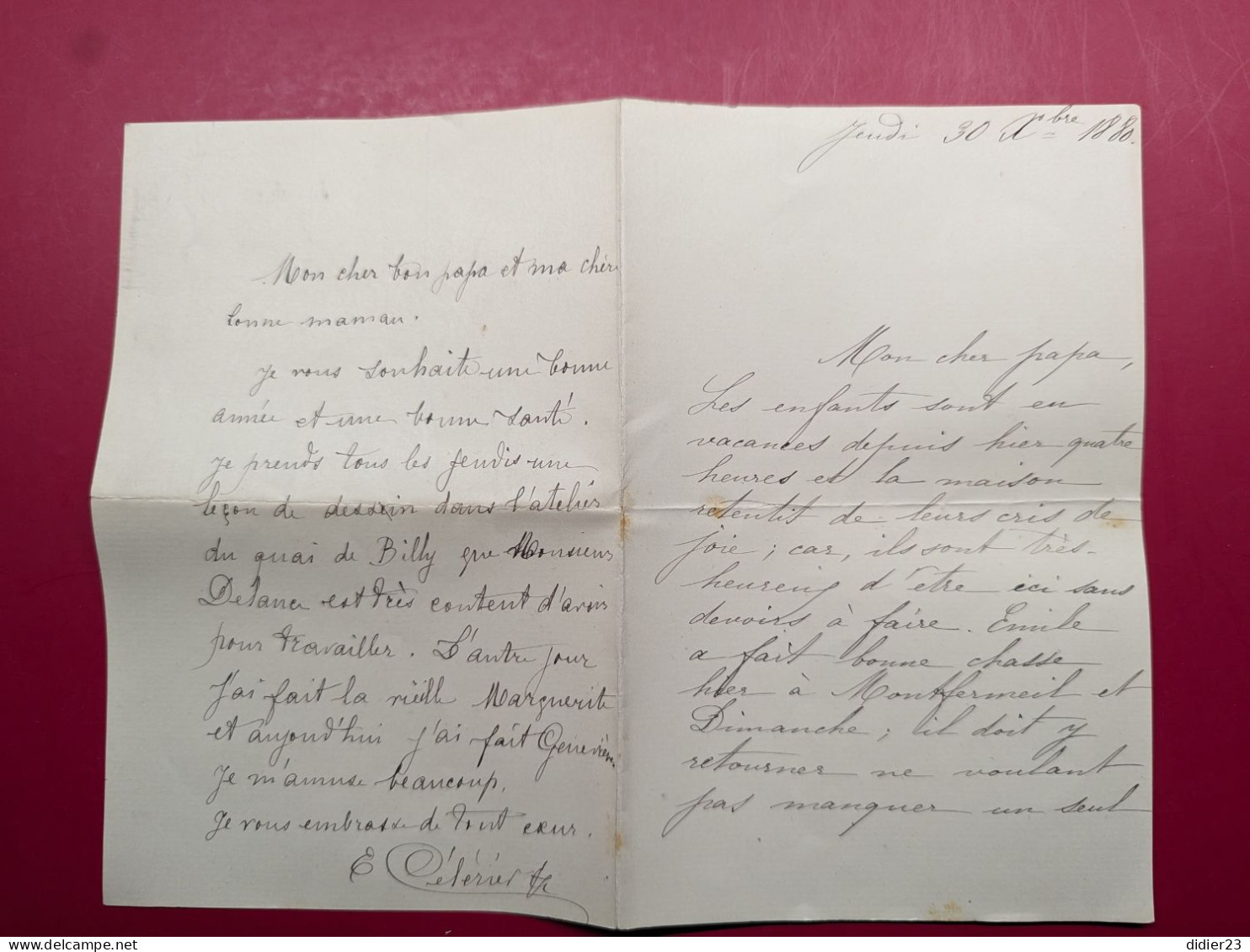 1879 LETTRES DE CORRESPONDANCE D'  Edouard CELERIER ARTISTE PEINTRE ( Voir Dernière Photos Du Faire Part De Décès ) - Schilders & Beeldhouwers