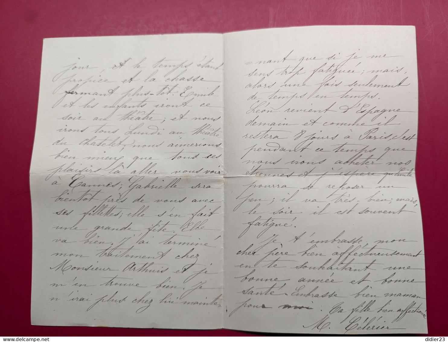 1879 LETTRES DE CORRESPONDANCE D'  Edouard CELERIER ARTISTE PEINTRE ( Voir Dernière Photos Du Faire Part De Décès ) - Painters & Sculptors