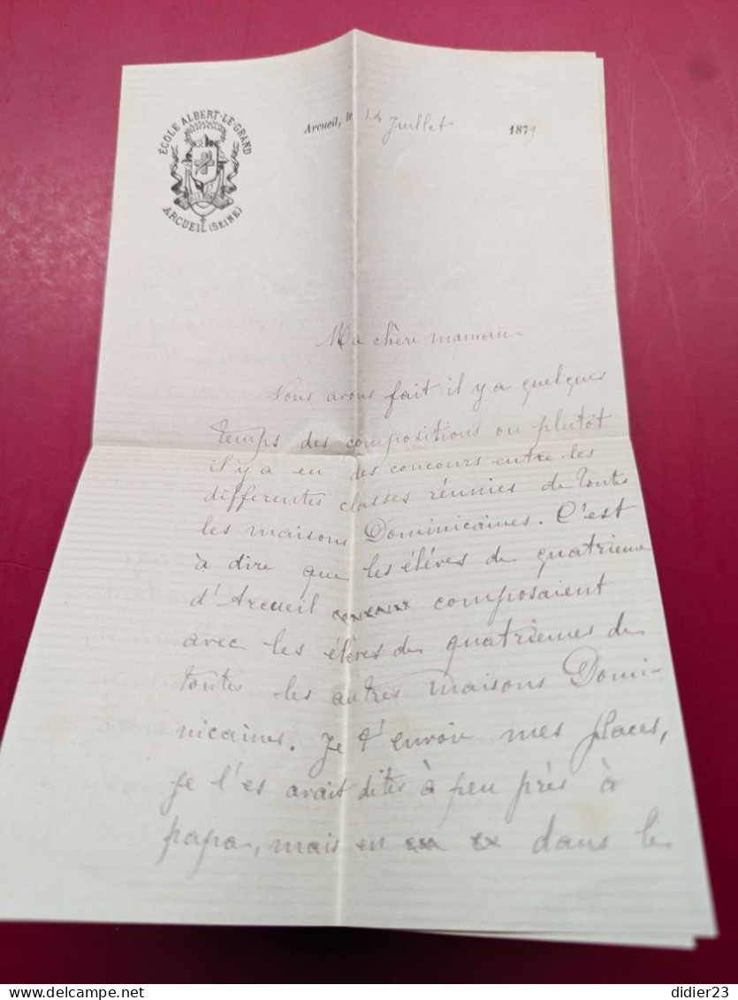 1879 LETTRES DE CORRESPONDANCE D'  Edouard CELERIER ARTISTE PEINTRE ( voir dernière photos du faire part de décès )