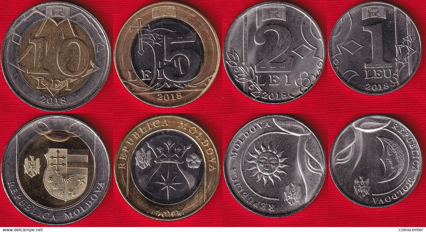 Moldova Set Of 4 Coins: 1 - 10 Lei 2018 UNC - Moldova