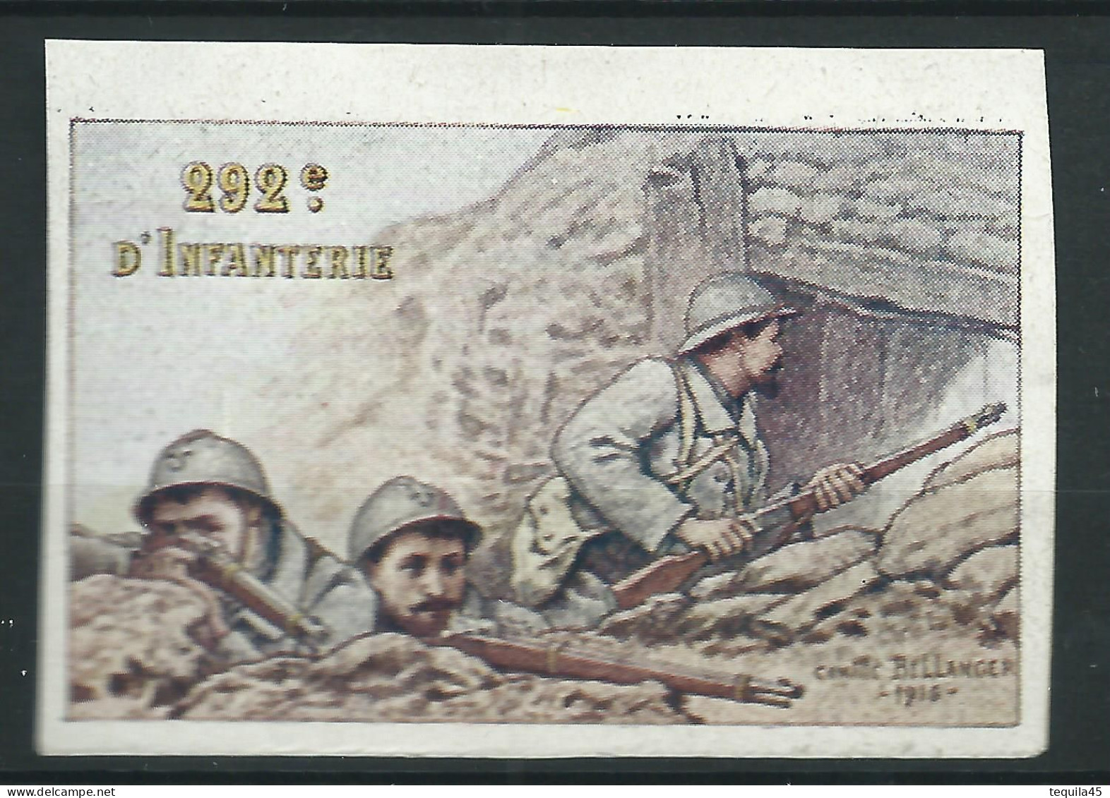 Rare : Belle Vignette DELANDRE - France 292 éme Régt D'infanterie De Ligne - 1914 -18 WWI WW1 Poster Stamp - Erinnophilie