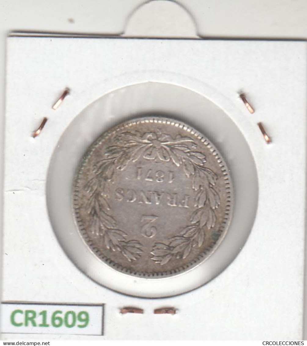 CR1609 MONEDA FRANCIA 5 FRANCOS 1871 PLATA MBC - 5 Francs