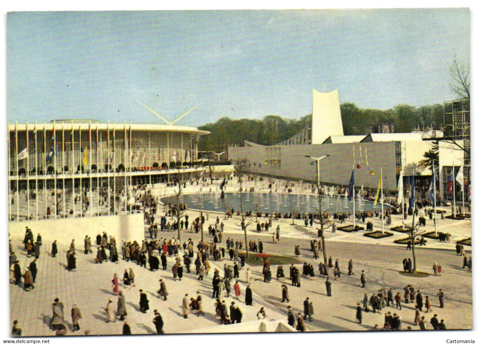 Expo Bruxelles 1958 - Les Pavillons Des U.S.A. Et Du Saint Siège - Wereldtentoonstellingen