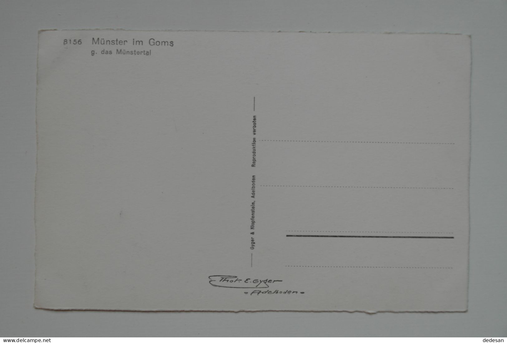 Cpsm Petit Format Munster Im Goms G. Das Munstertal - NOUF9 - Goms