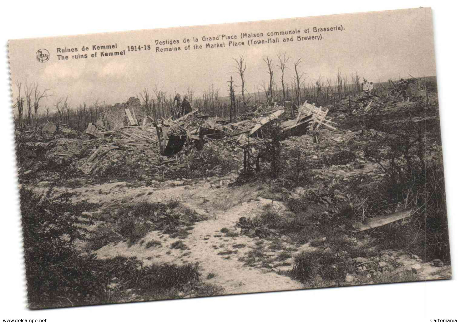 Ruines De Kemmel - 1914-18 -  Vstiges De La Grand'Place (Maison Communale Et Brasserie) - Hooglede