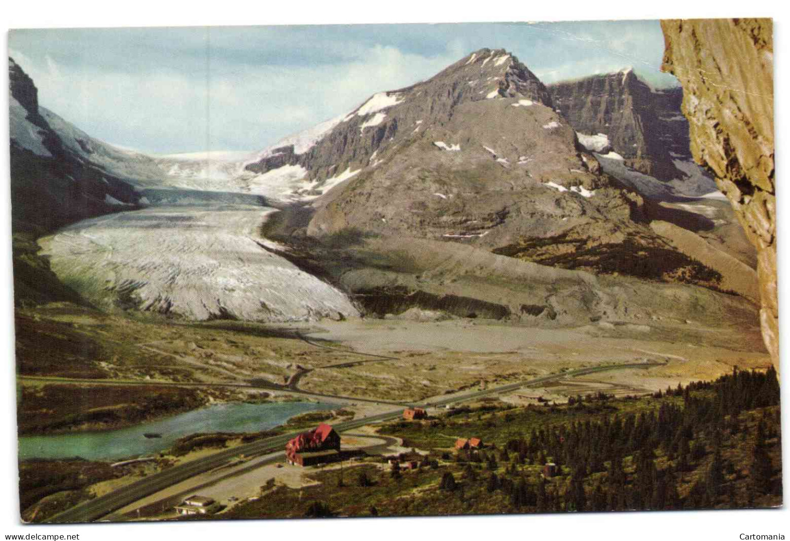 Jasper National Park - Athabaska Glacier - The Columbia Icefields With The Columbia Icefields Chalet In The Foreggground - Jasper