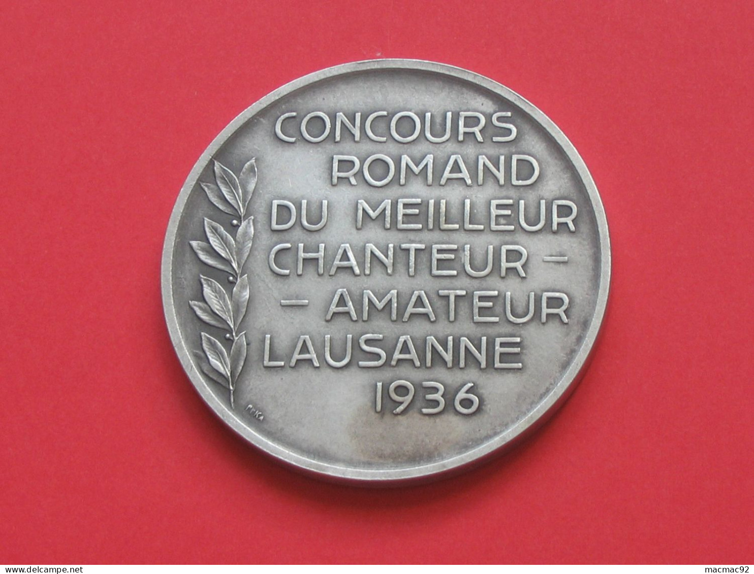 Médaille LAUSANNE - Concours Romand Du Meilleur Chanteur Amateur Lausanne 1936  *** EN ACHAT IMMEDIAT *** - Firma's