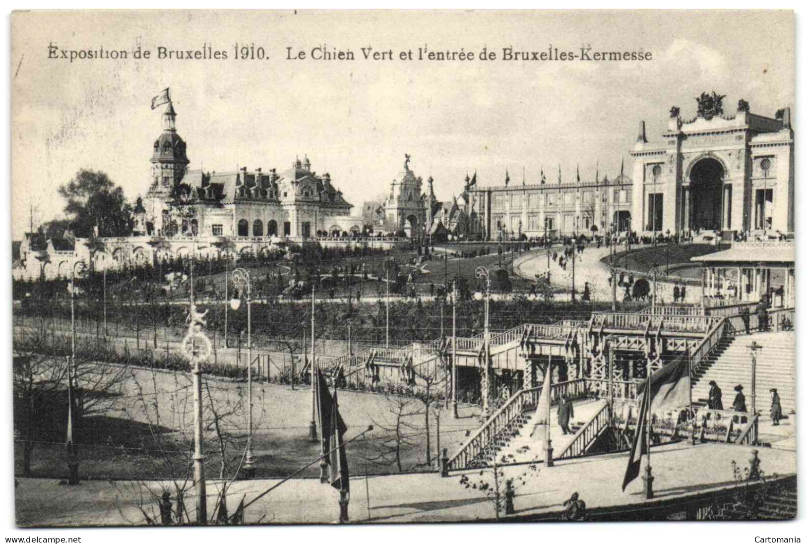 Exposition De Bruxelles 1910 - Le Chien Vert Et L'entrée De Bruxelles-Kermesse - Wereldtentoonstellingen