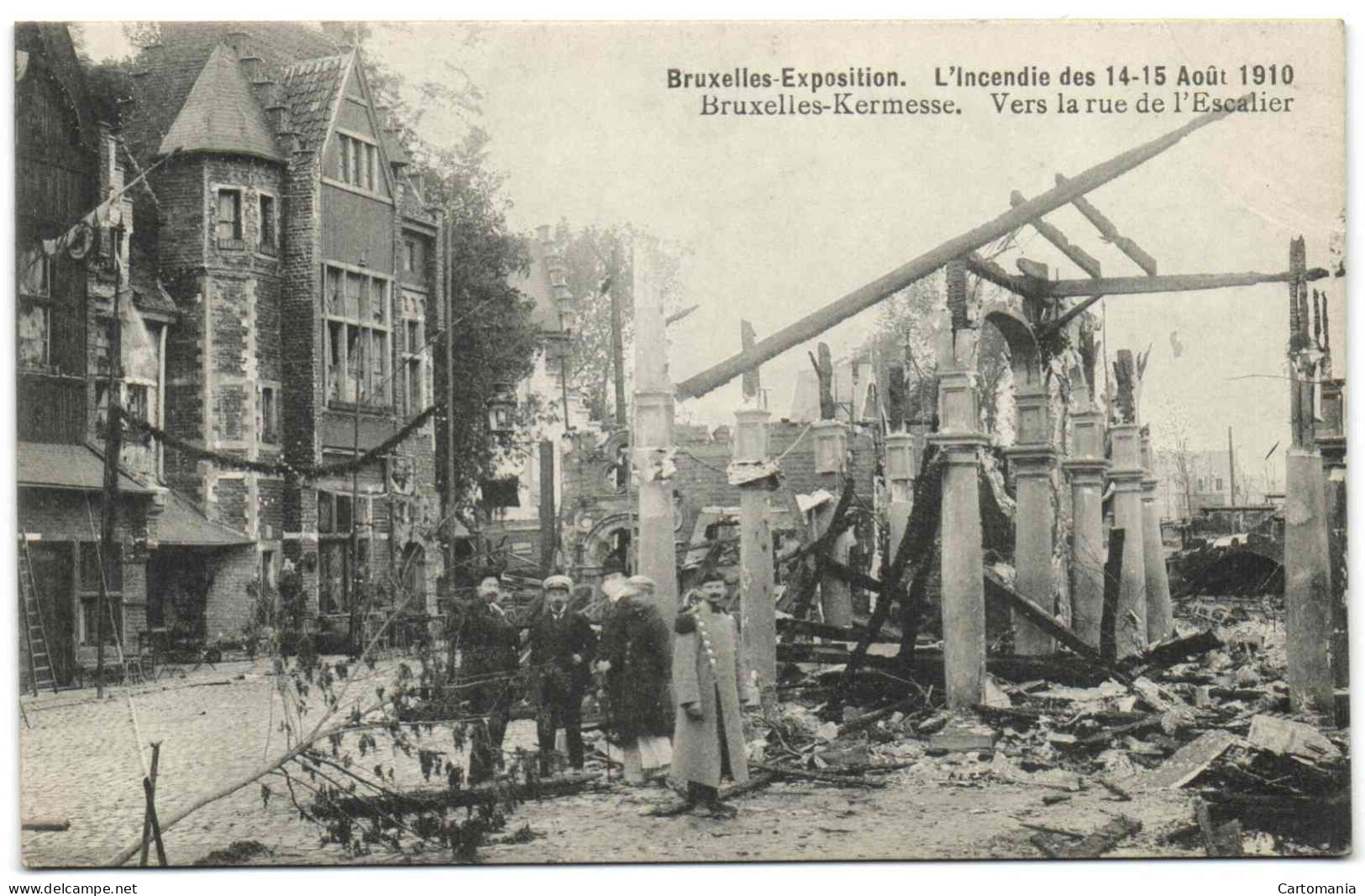 Bruxelles-Exposition - L'incendie Des 14-15 Août 1910 - Bruxelles-Kermesse - Vers La Rue De L'Escalier - Expositions Universelles