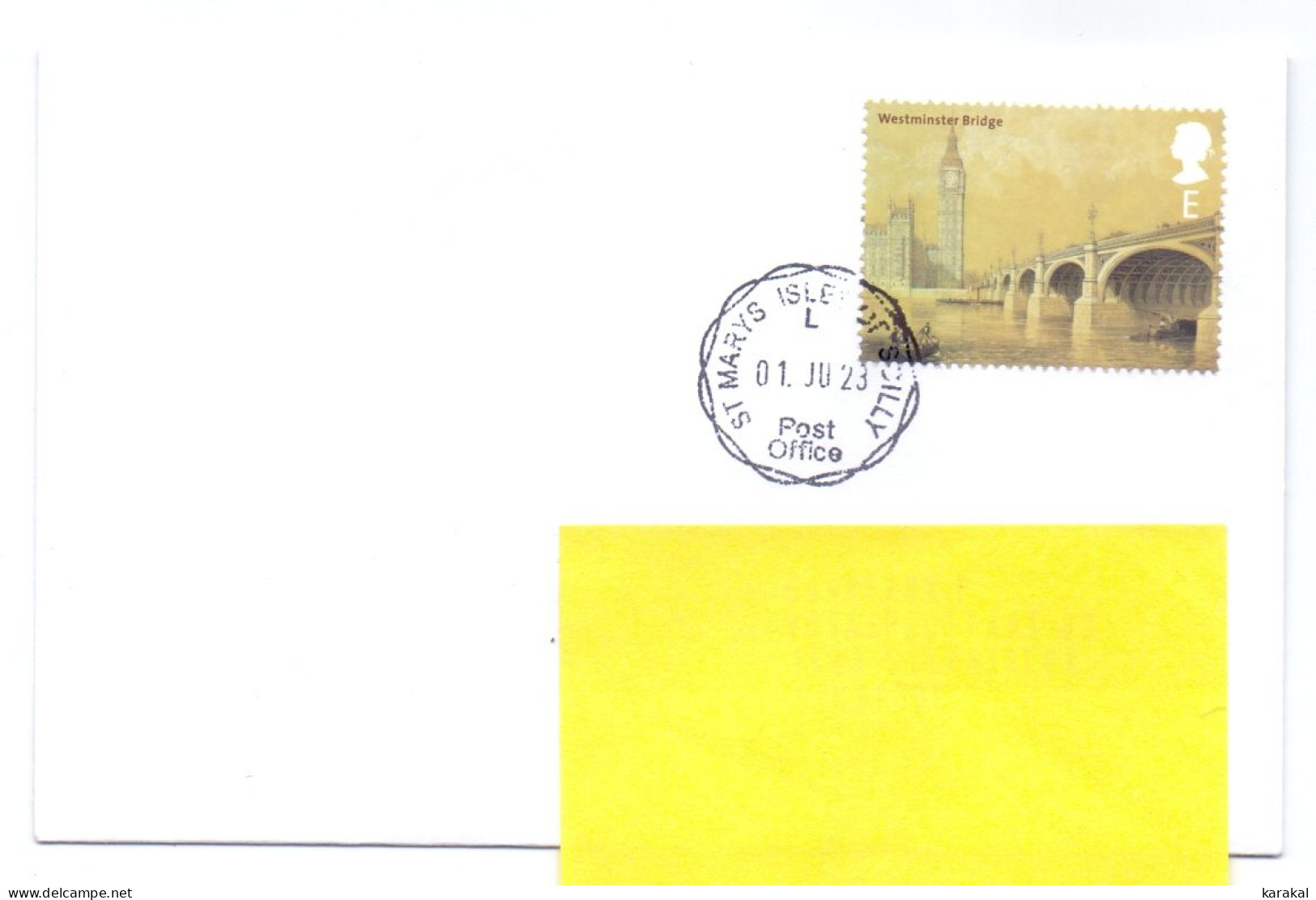 UK Isles Of Scilly îles Sorlingues Pont Bridge St Mary's To Belgium Stamp E 2023 - Non Classés