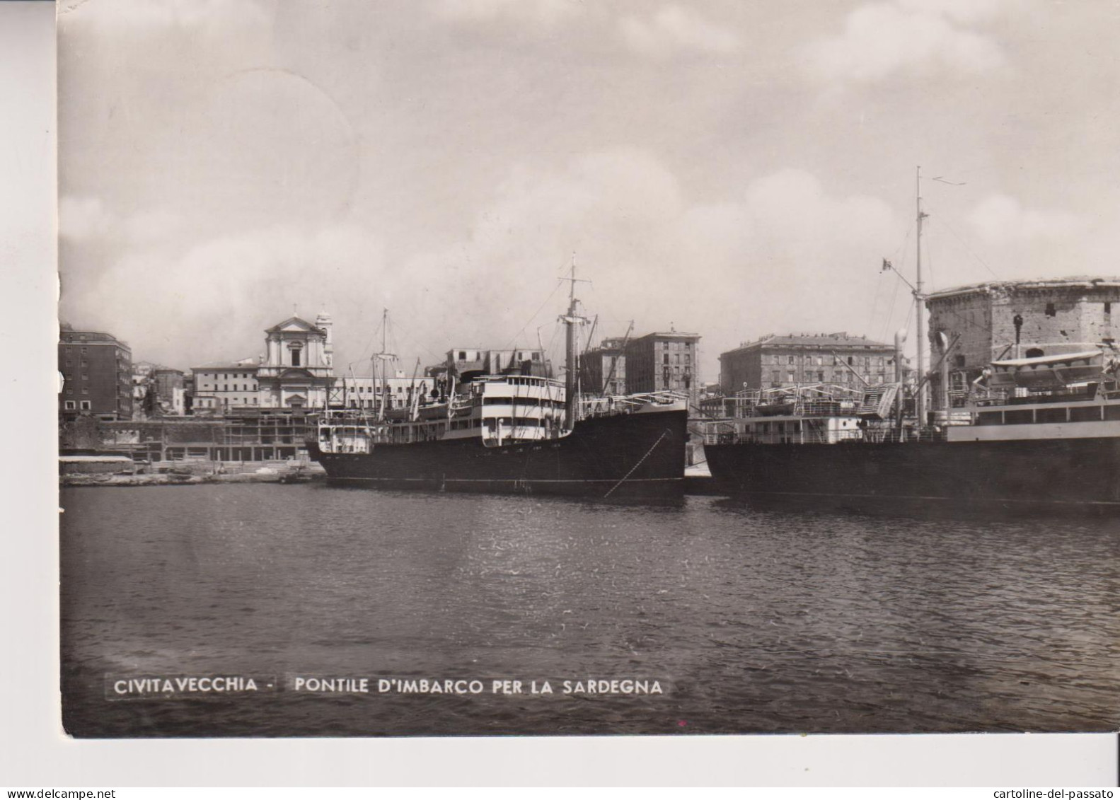 CIVITAVECCHIA  ROMA  PONTILE D' IMBARCO PER LA SARDEGNA  VG  1954 - Civitavecchia