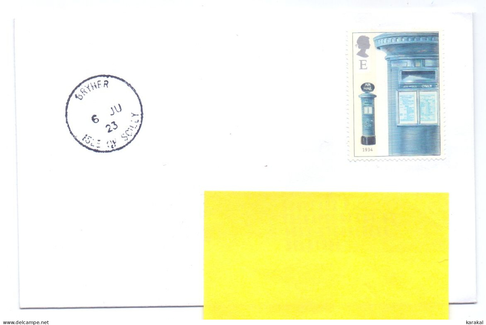 UK Isles Of Scilly îles Sorlingues Bryher To Belgium Stamp E 2023 - Non Classés