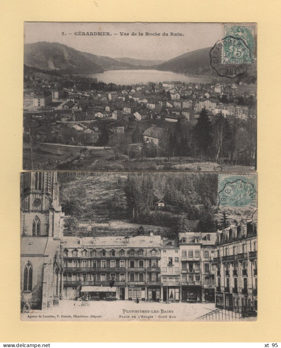 Vosges - Lot De 2 Convoyeurs - Gerardmer A Aillevillers - Gerardmer A Laveline - Type Blanc - Spoorwegpost