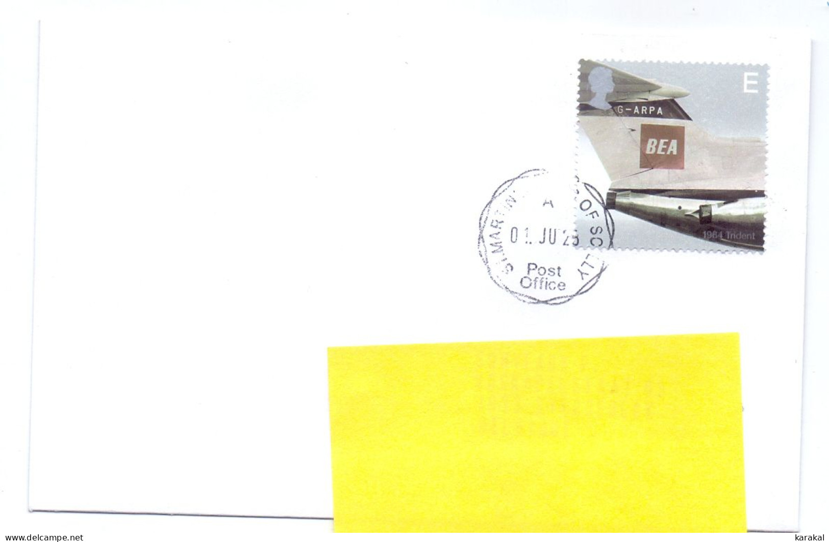 UK Isles Of Scilly îles Sorlingues Avion Airplane St Martin's To Belgium Stamp E 2023 - Unclassified