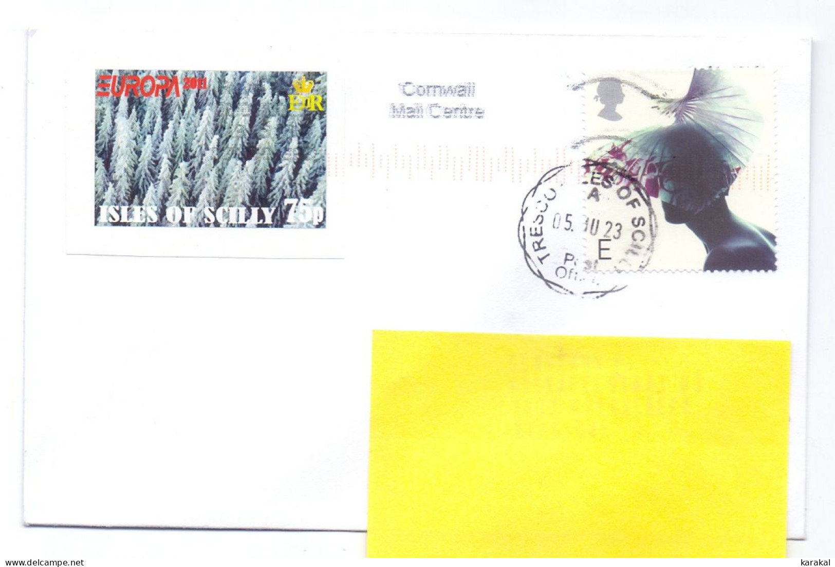 UK Isles Of Scilly îles Sorlingues Tresco To Belgium Stamp E And Private Stamp 2023 - Non Classés