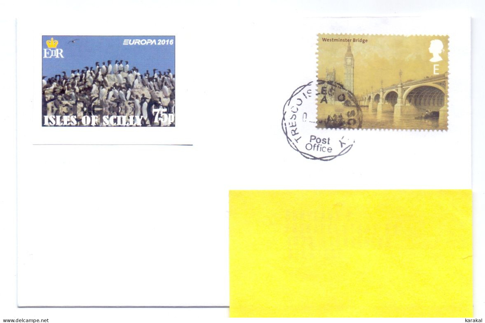 UK Isles Of Scilly îles Pont Bridge Sorlingues Tresco To Belgium Stamp E And Private Stamp 2023 - Unclassified