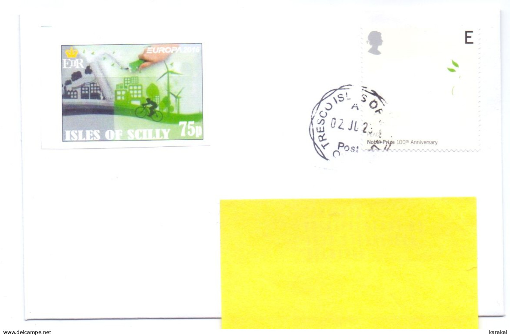 UK Isles Of Scilly îles Sorlingues Tresco To Belgium Stamp E And Private Stamp 2023 - Ohne Zuordnung