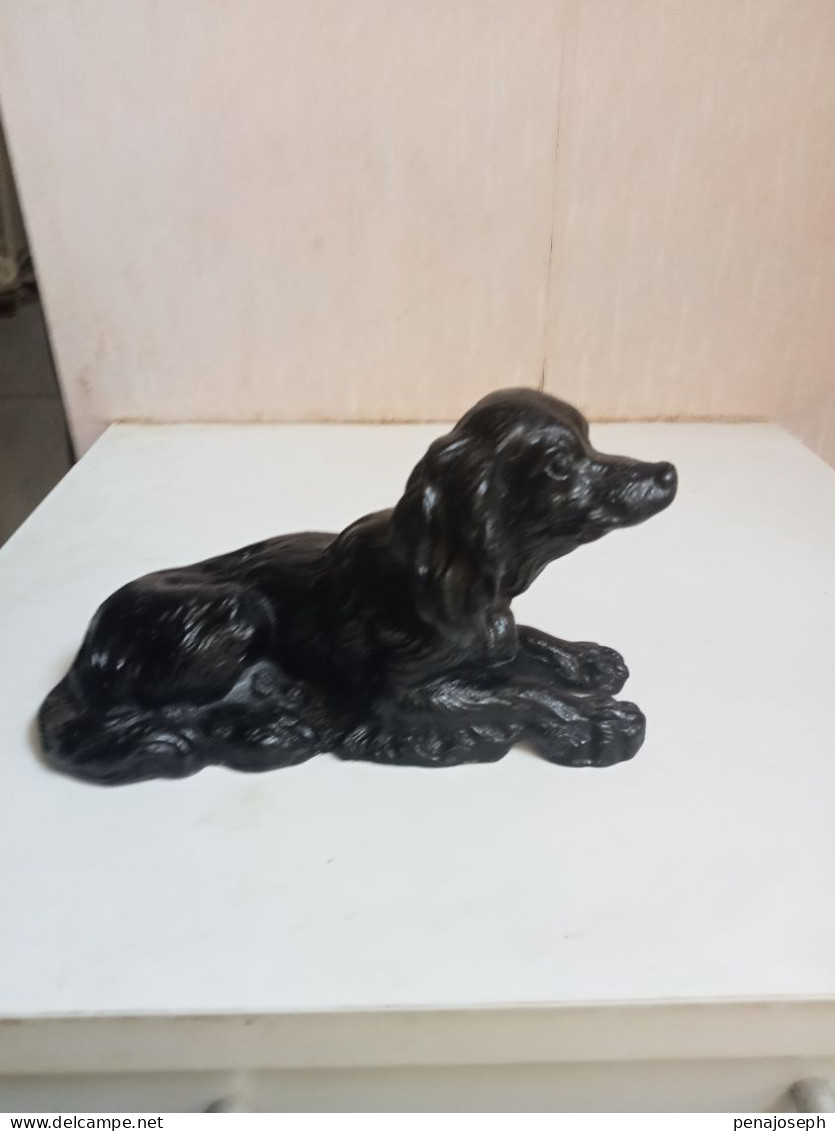 Statuette Chien En Fonte De Fer Ancien Longueur 16 Cm - Metallo