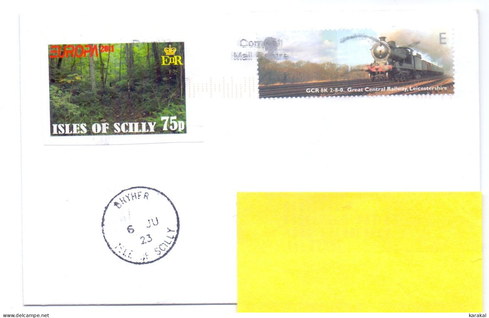 UK Isles Of Scilly îles Sorlingues Train Bryher To Belgium Stamp E And Private Stamp 2023 - Non Classificati