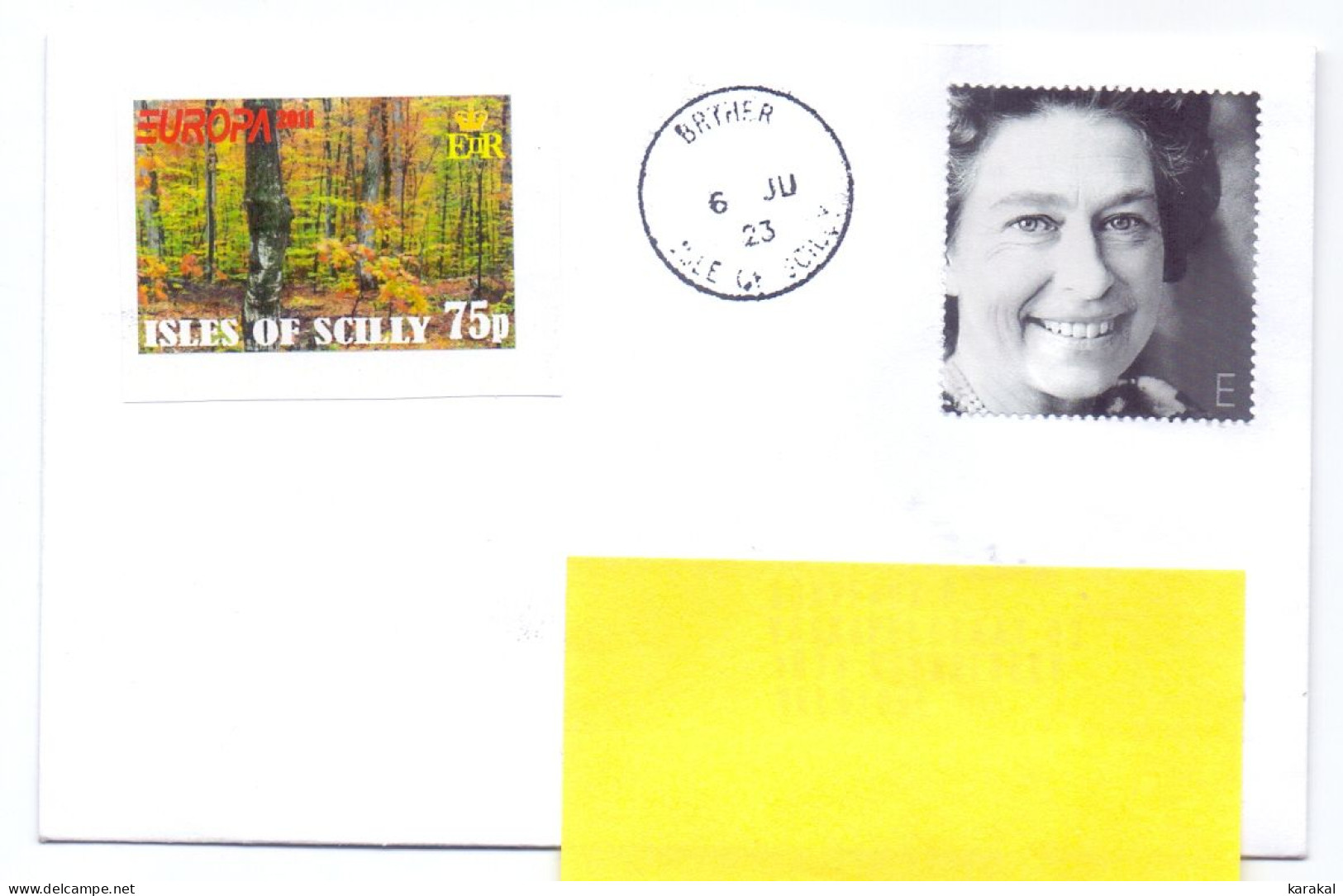 UK Isles Of Scilly îles Sorlingues Bryher To Belgium Stamp E And Private Stamp 2023 - Unclassified