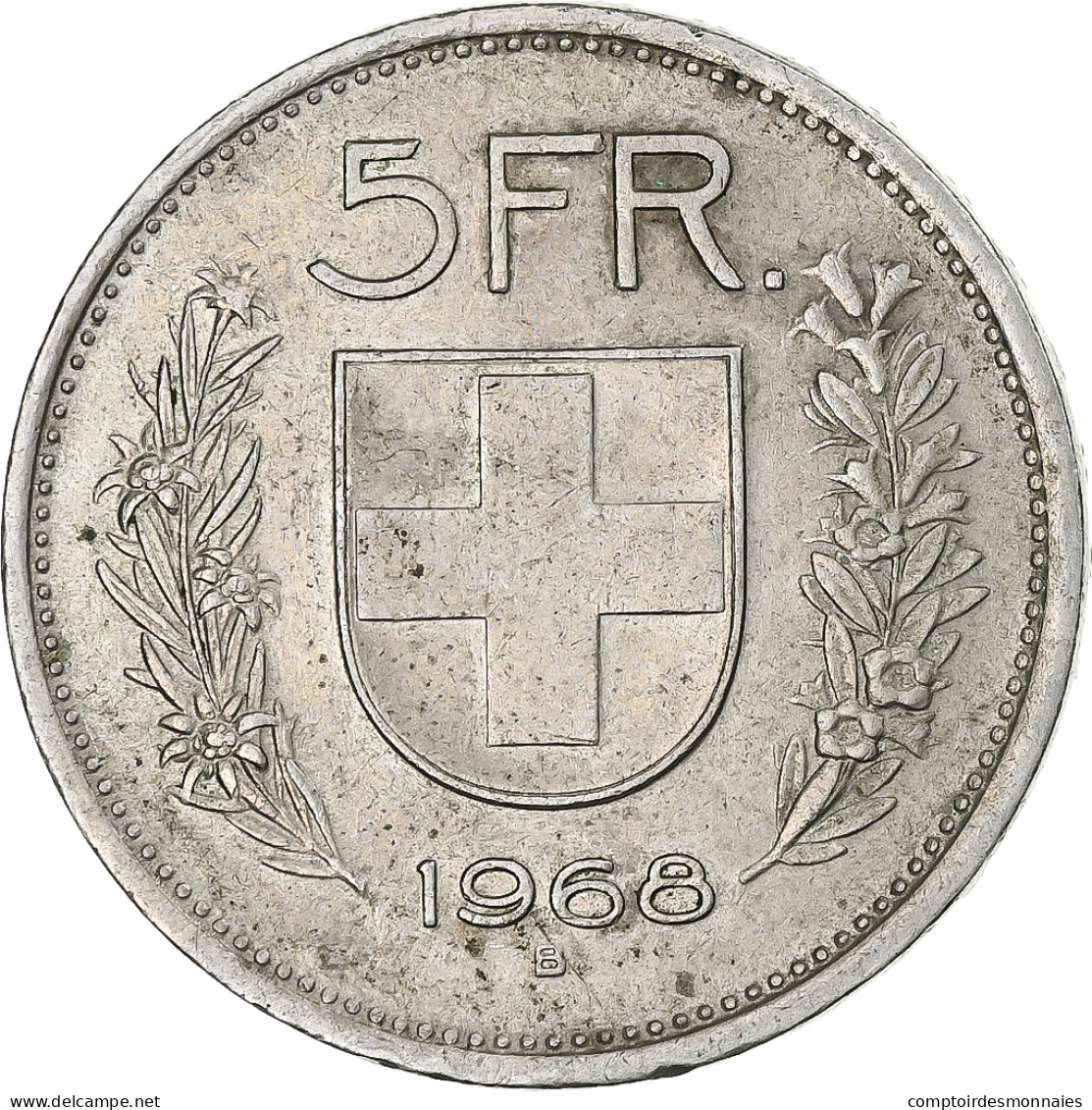 Suisse, Helvetia, 5 Francs, 1968, Bern, TTB, Cupro-nickel, KM:40a.1 - Autres & Non Classés