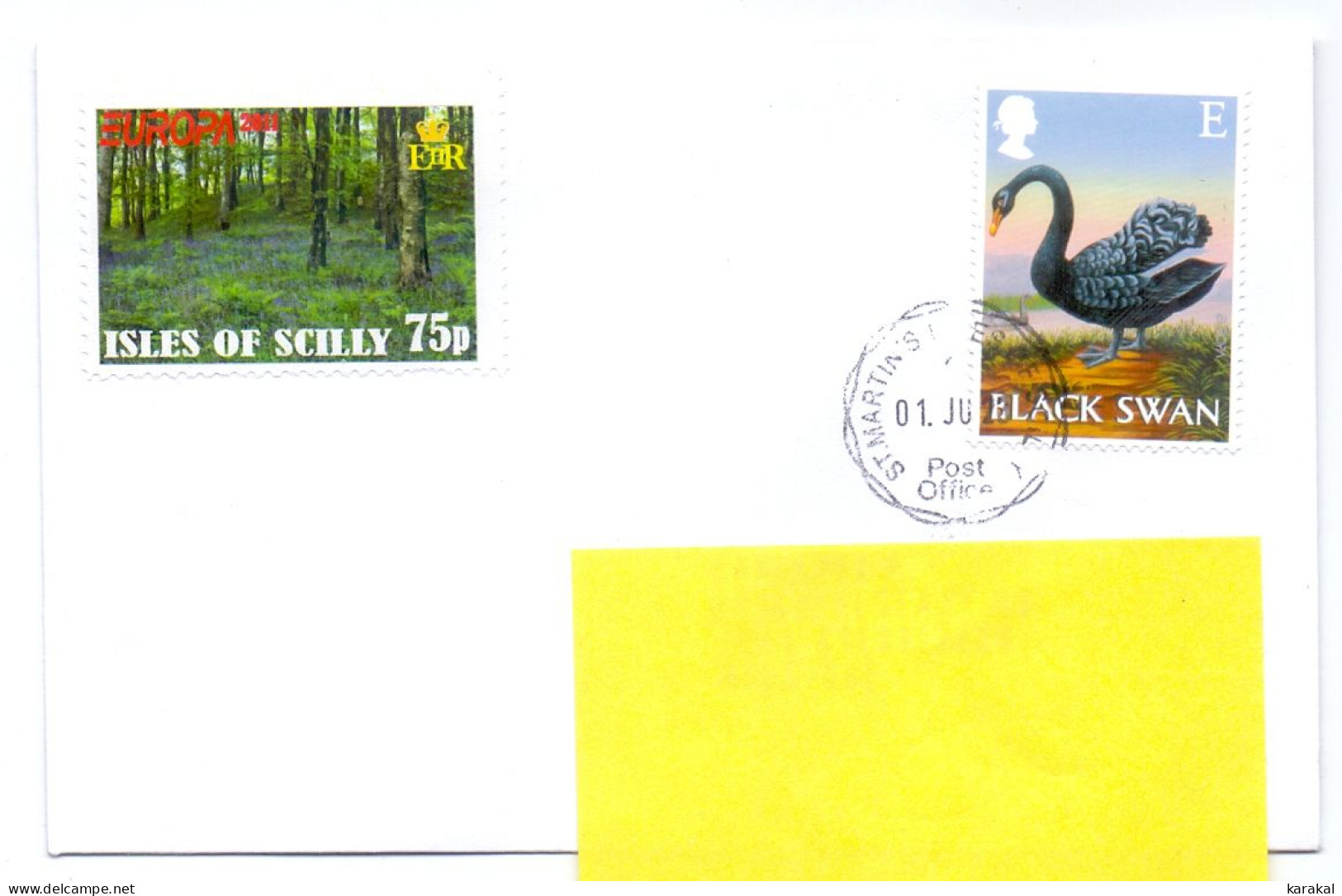 UK Isles Of Scilly îles Sorlingues Black Swan Cygne St Martin's To Belgium Stamp E And Private Stamp 2023 - Unclassified