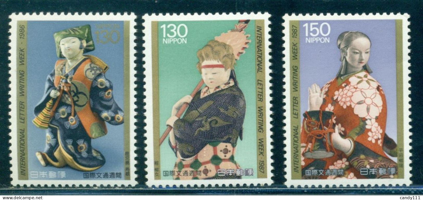 1986-7 Intl Letter Week,paper Doll,Traditional CostumeJapan,Mi.1702,1754,MNH - Autres & Non Classés