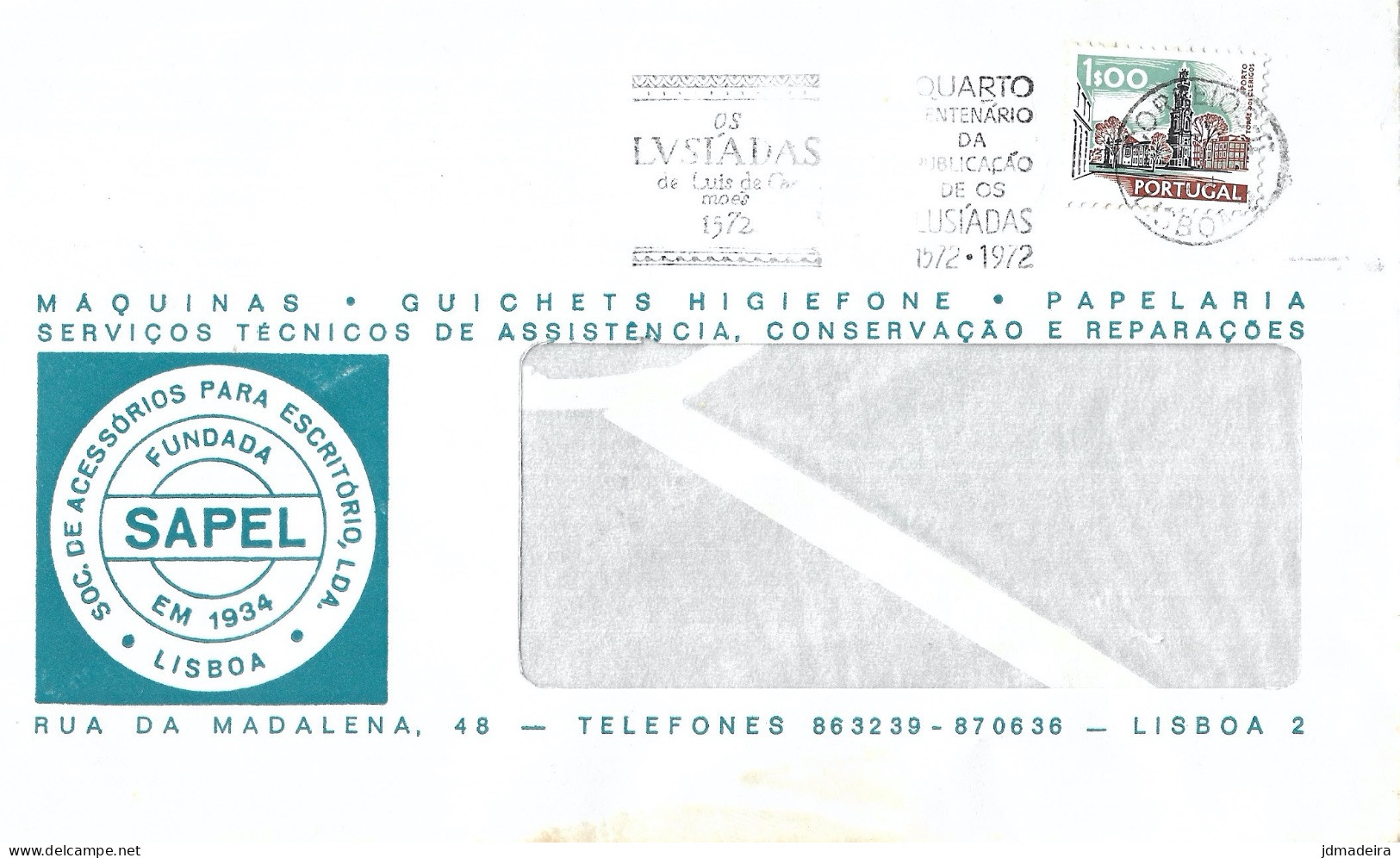 Portugal Cover To With LUSÍADAS Special Cancel - Lettres & Documents