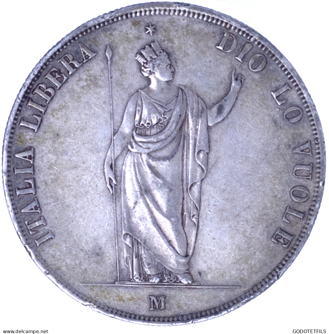 Lombardie-Gouvernement Provisoire-5 Lire 1848 Milan - Lombardije-Venetië