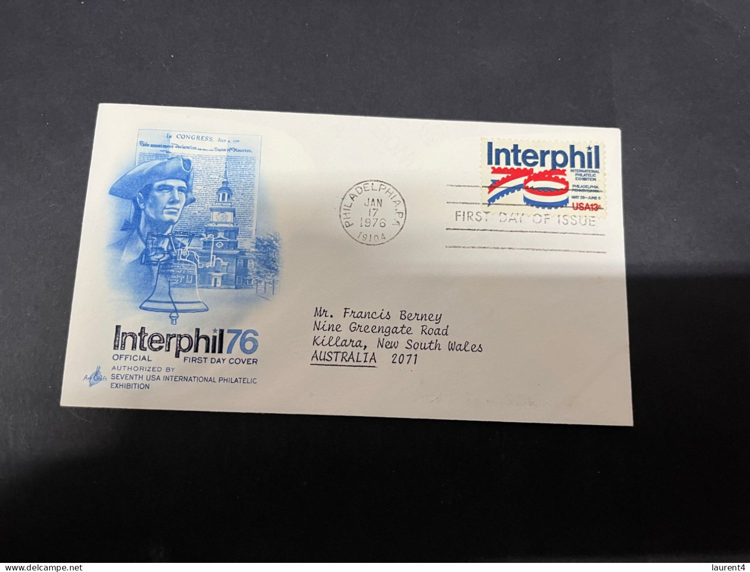 12-10-2023 (4 U 9) USA FDC Cover - Interphil 76 - 1971-1980