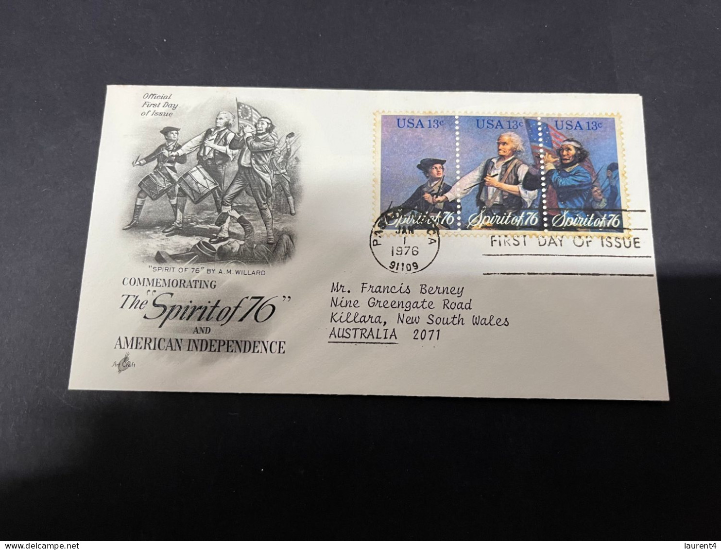 12-10-2023 (4 U 9) USA FDC Cover - Spirit Of 76 - 1971-1980